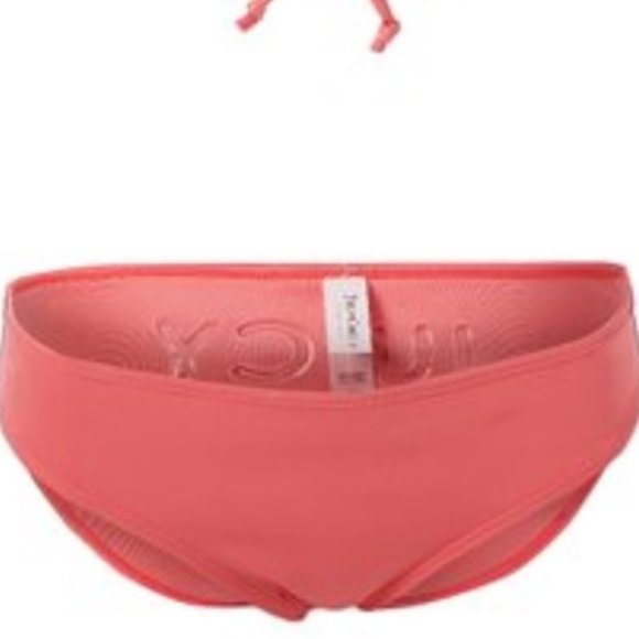 NWT JUICY COUTURE LOGO Embossed 2-Piece Triangle BIKINI Set Red/Pink - Picture 6 of 8